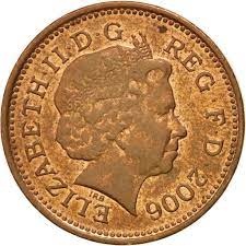 【全球郵幣】 England 2006 NEW PENNY 1 Pence 1便 士AU 英國伊莉莎白二世女王肖像