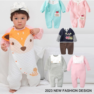 Augelute Baby童衣 空氣棉保暖長袖連身衣 動物造型爬服 寶寶連身衣 哈衣 保暖寶寶服 37043