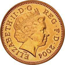 【全球郵幣】  England 2004 NEW PENNY 1 Pence 1便 士AU 英國伊莉莎白二世女王肖像