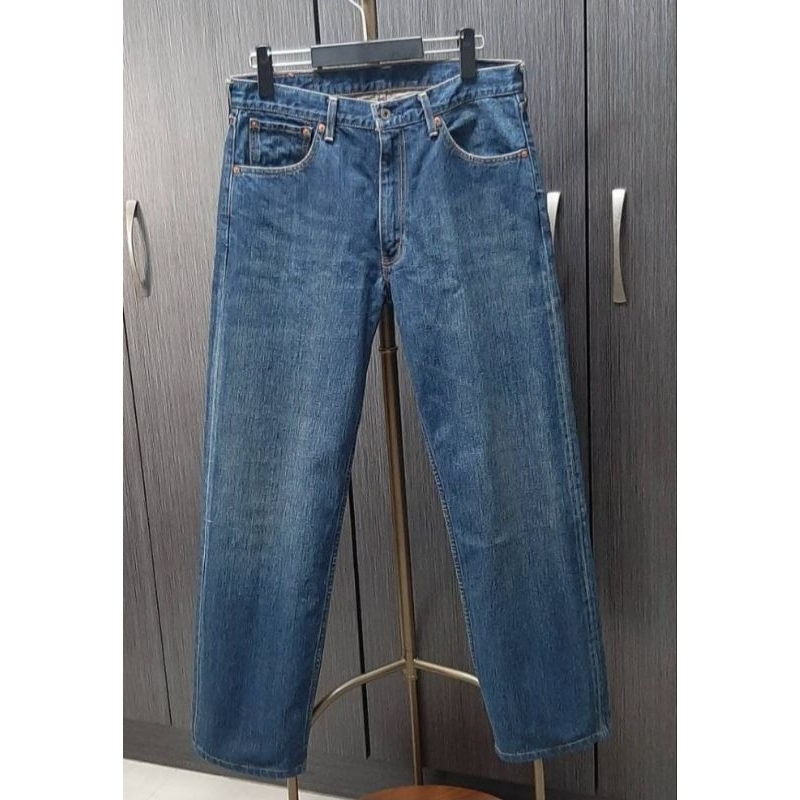 （日本製MIJ）正品LEVIS503 男深藍重磅皮標直筒牛仔長褲（尺寸請詳內文）