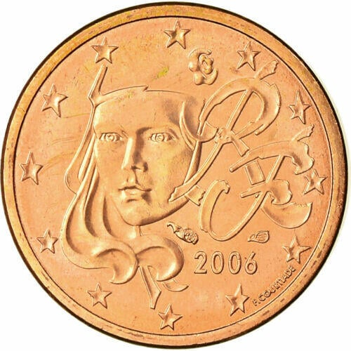 【全球郵幣】EURO 2006年 法國 1分歐元紀念幣 AU