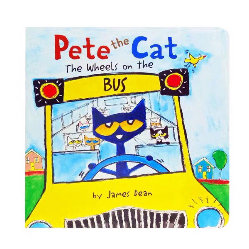 英文原版紙板書皮特貓英文繪本 Pete the Cat:The Wheels on the Bus 皮特貓