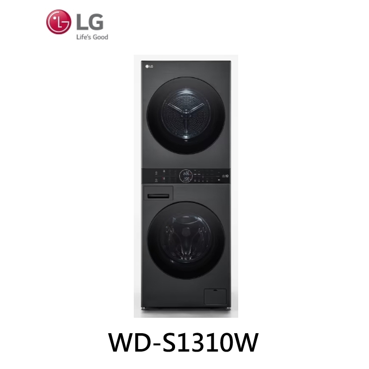 LG 樂金 WashTower™ AI智控洗乾衣機 洗衣13公斤+乾衣10公斤 WD-S1310B【雅光電器商城】