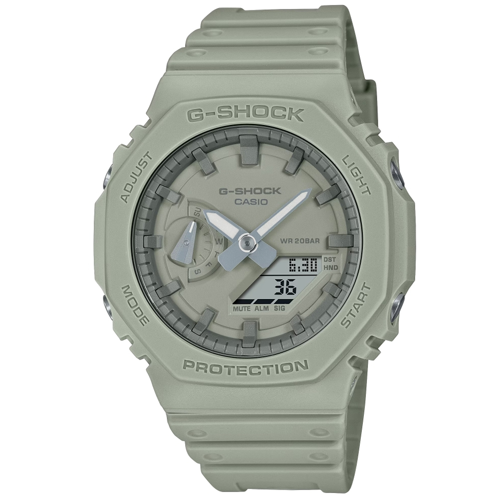 公司貨附發票｜CASIO 卡西歐 G-SHOCK 八角 雙顯腕錶 GA-2100NC-3A