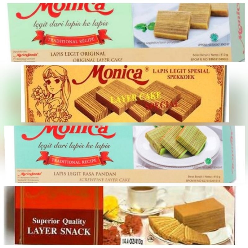 MONICA LAPIS LEGIT 印尼 千層蛋糕 LAYER CAKE ALL VARIANTS 410g
