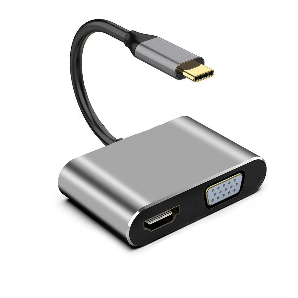 Type-C轉 HDMI USB3.0 VGA PD 四合一 集線器 轉接器 MAC適用 4K高畫質輸出