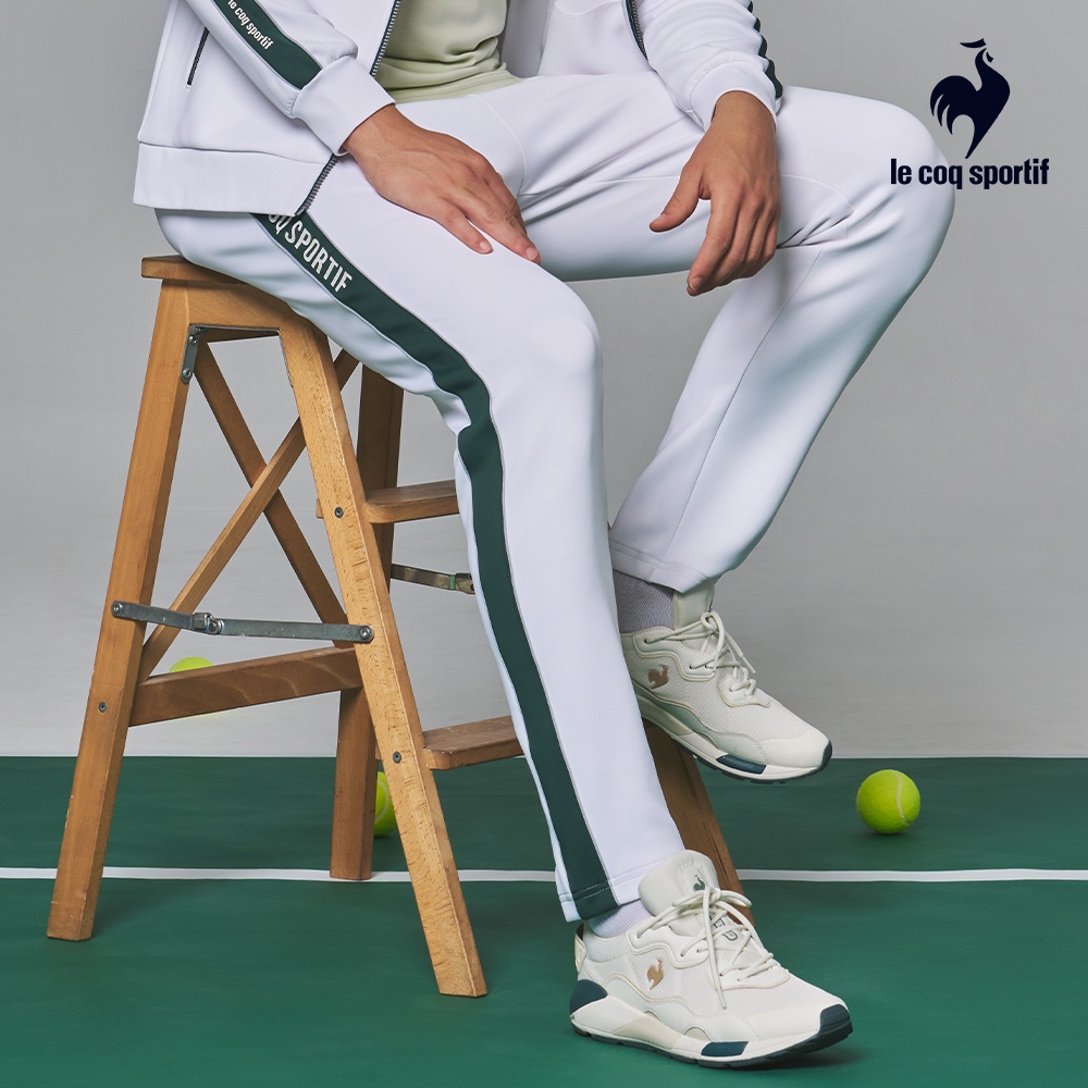 【LE COQ SPORTIF 法國公雞】休閒經典針織運動長褲-男款-白色-LWS81306