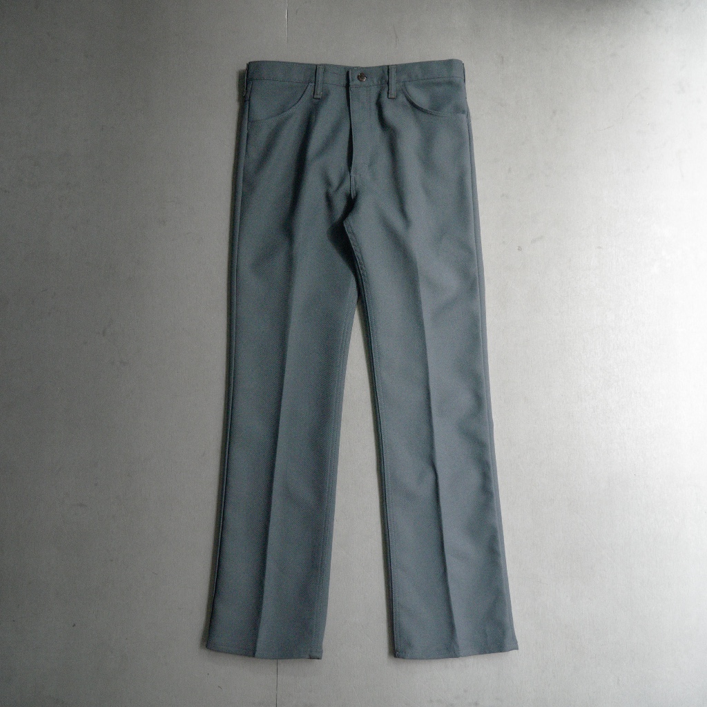 《白木11》 80S WRANGLER BELL SLACKS 美國製 灰色 聚脂纖維 喇叭 靴型 長褲
