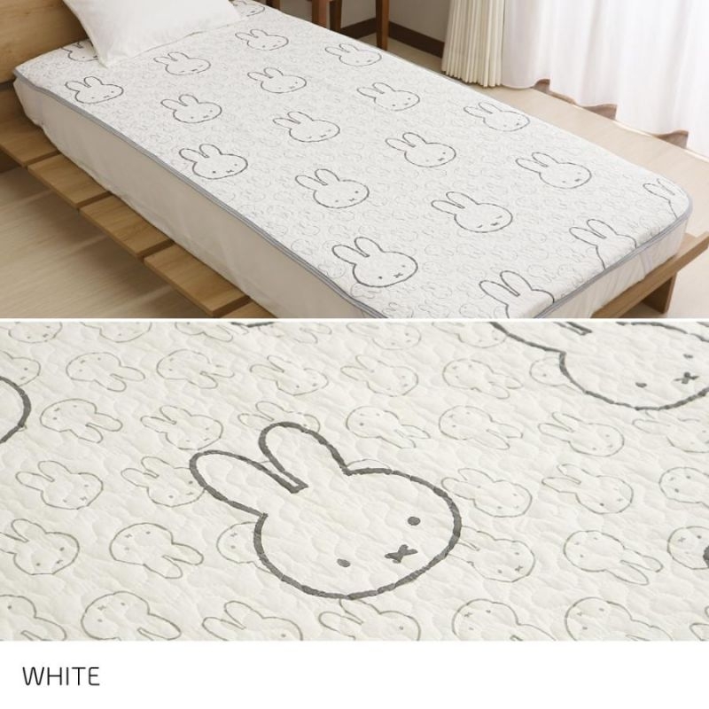 特價📣日本西川水洗棉 Miffy 米飛兔床套 純棉床包床罩 保潔墊 白色單人100*200cm