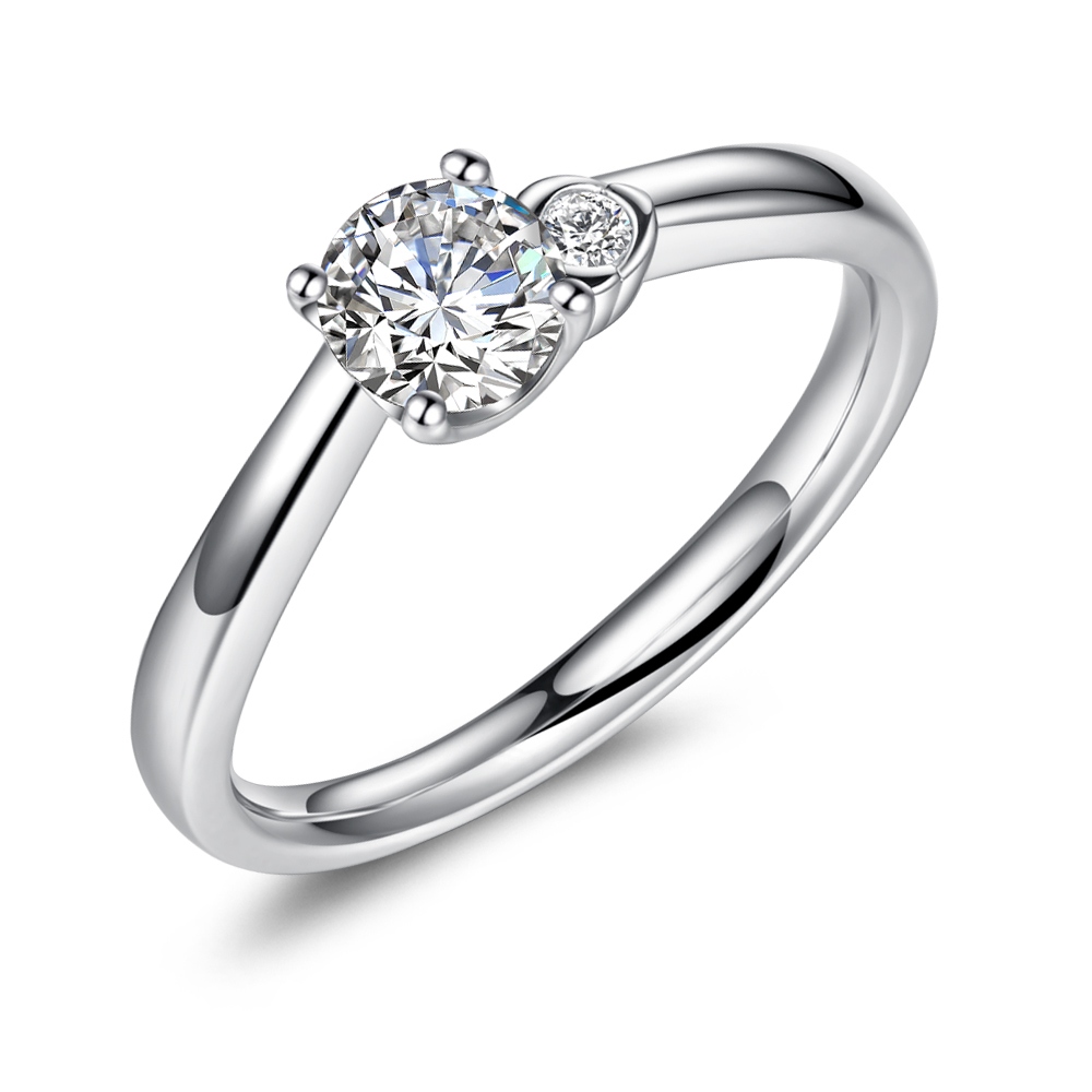 AchiCat．925純銀戒指．幸福相伴．婚戒．單鑽．求婚．生日禮物．情人節禮物．AS6017