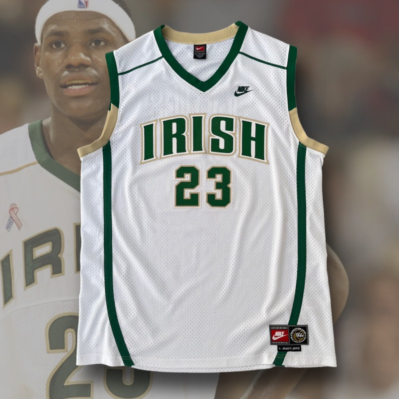 Lebron James 2003 IRISH ☘️ 愛爾蘭戰士 Nike 主場白 NBA 球衣 復古 古著
