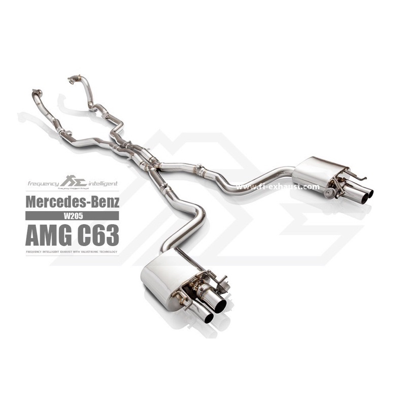 Mercedes-AMG W205 C63 Fi中尾段 閥門排氣管