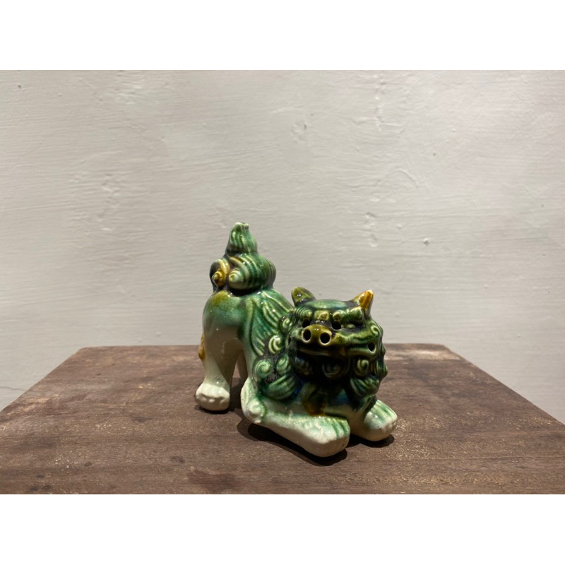 早期鶯歌陶瓷獅 綠釉 小尺寸 更可愛