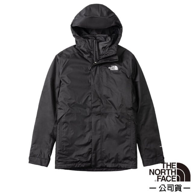 【北臉 The North Face】送》男 款二件式連帽防水外套 羽絨外套 三合一登山風雨衣 衝鋒衣_5B3A