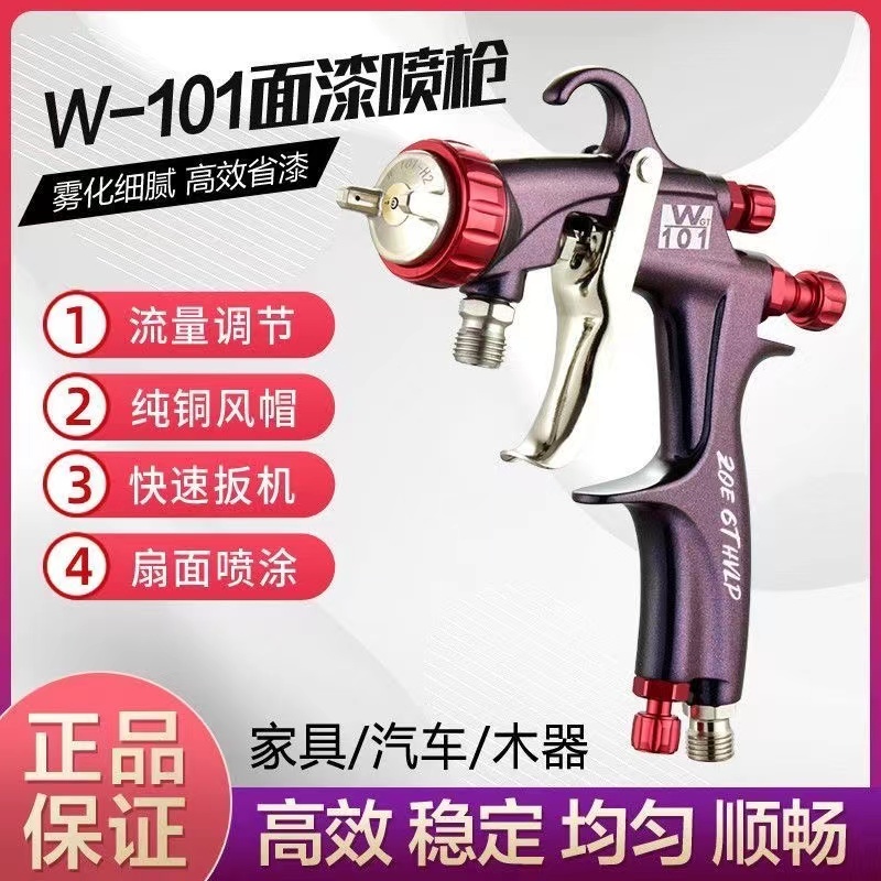 【小鱼优品】新款 W101 日本原裝 漆面噴漆槍 101 噴槍 12孔紫色 變色龍 木工 烤漆