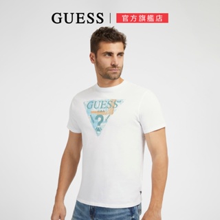 【GUESS】ECO系列 經典LOGO圖騰短袖T恤-白