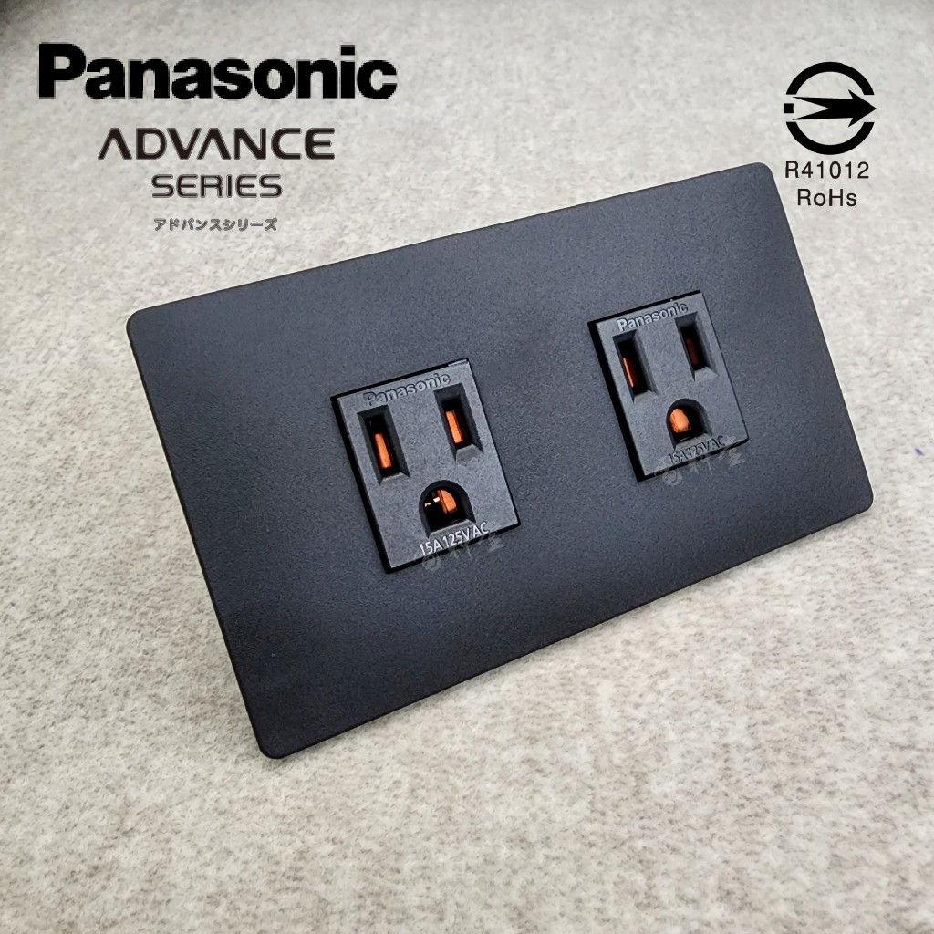 新品 霧黑 雙單插 清水模 最薄 日本製 ADVANCE 國際牌 Panasonic 雙插座 極簡風 工業風 極黑 堅固