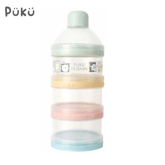PUKU 藍色企鵝 泡泡糖三層奶粉盒 分裝盒米非寶貝
