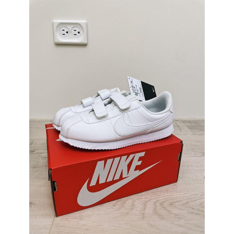 購於日本 Nike CORTEZ BASIC SL 童鞋 小童 中童 大童 阿甘鞋 全白色