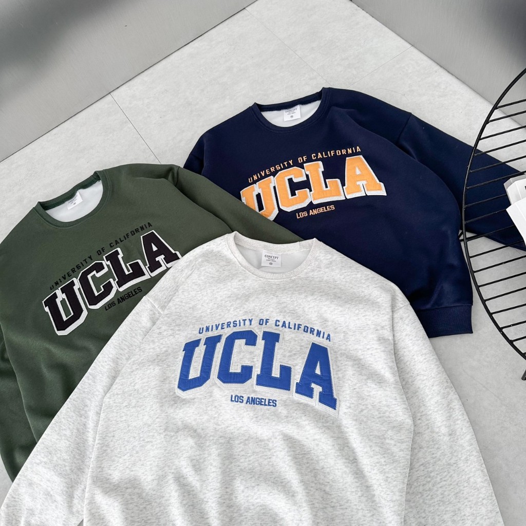 🔥【NTD】限時特價 UCLA 洛杉磯 精緻刺繡 大學T 大學踢 衛衣 長袖 長T 情侶