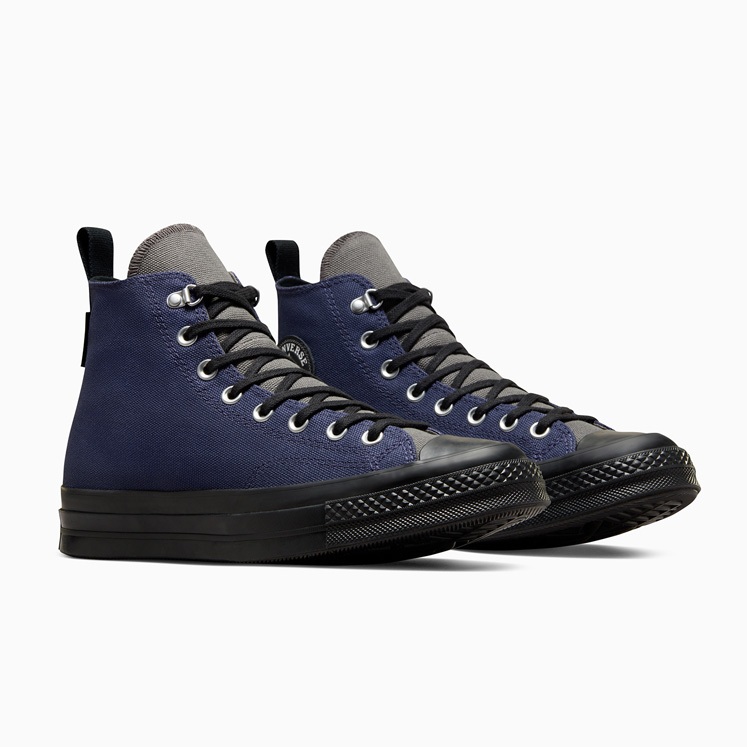 CONVERSE-男女GORE TEX高筒帆布鞋-A05564C-藍黑 防水 Chuck Taylo’70 三星標