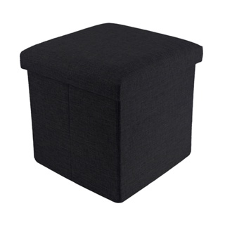 品田日居/麻布收納椅凳/方形-黑色