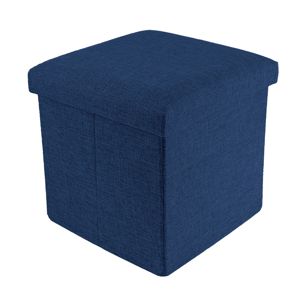 品田日居/麻布收納椅凳/方形-藍色