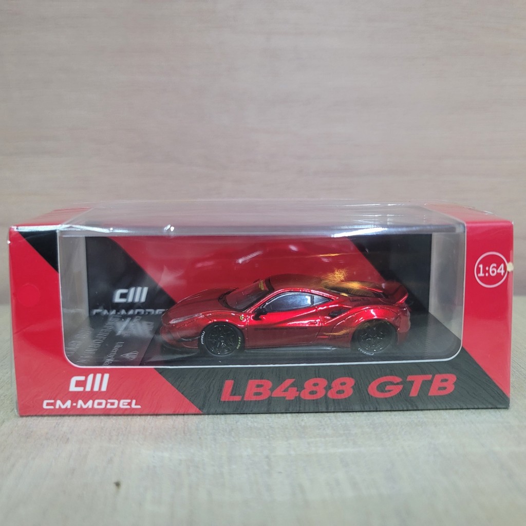 ◖釋出商品◗ CM Model 1/64 金屬車 LB 488 GTB 寬體套件 糖果紅 AA