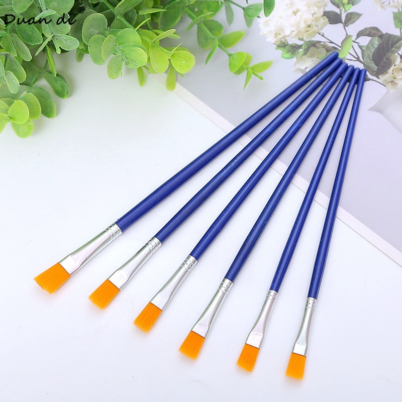 水彩筆 C10093 畫畫 寫生 美術用具 水彩畫筆 扁頭水彩筆 尖頭水彩筆 繪畫筆 透明桿 藍桿 紅桿