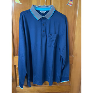 皮爾卡登藍色長袖POLO衫全新品出清尺寸2L