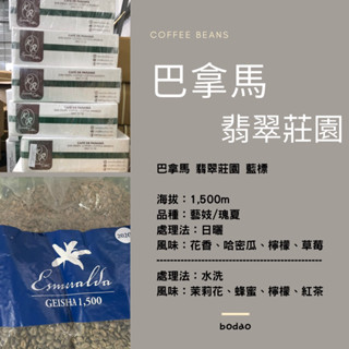 巴拿馬 翡翠莊園 水洗/日曬 藍標藝妓 | 生豆 500克