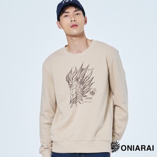 BLUE WAY 鬼洗 ONIARAI - 男款 手繪側鬼大學長TEE(卡其)