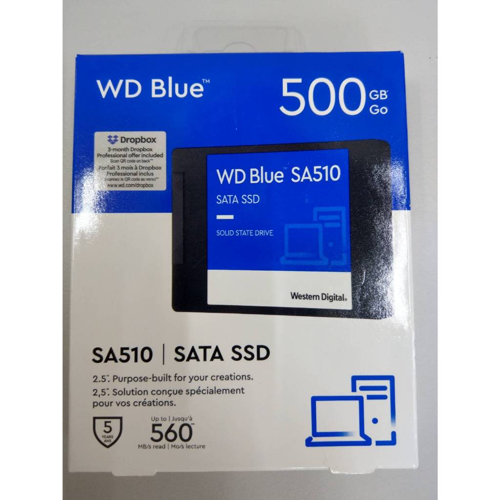 WD 藍標 SA510 500GB 2.5吋 SATA SSD 固態硬碟