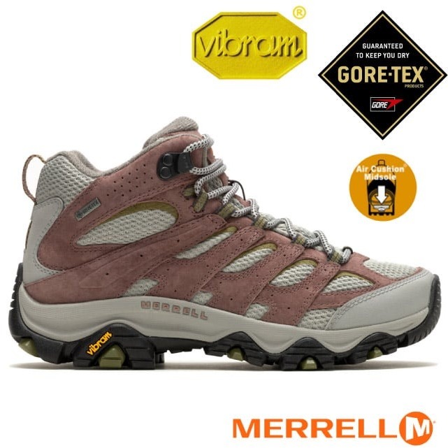 【MERRELL】送》女 款 多功能防水透氣登山健行鞋 GORE-TEX 登山鞋_玫瑰色_ML037496