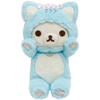 (現貨在臺)日本正品Rilakkuma 拉拉熊 懶懶熊 San-X 絨毛 娃娃 抱枕 公仔 布偶 貓咪 懶妹 藍色款