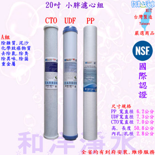20吋小胖 20" 濾心 臺灣製造 NSF國際認證 通用規格 20"濾心 20吋RO機 三道式專用 除氯 軟水除氯濾心組