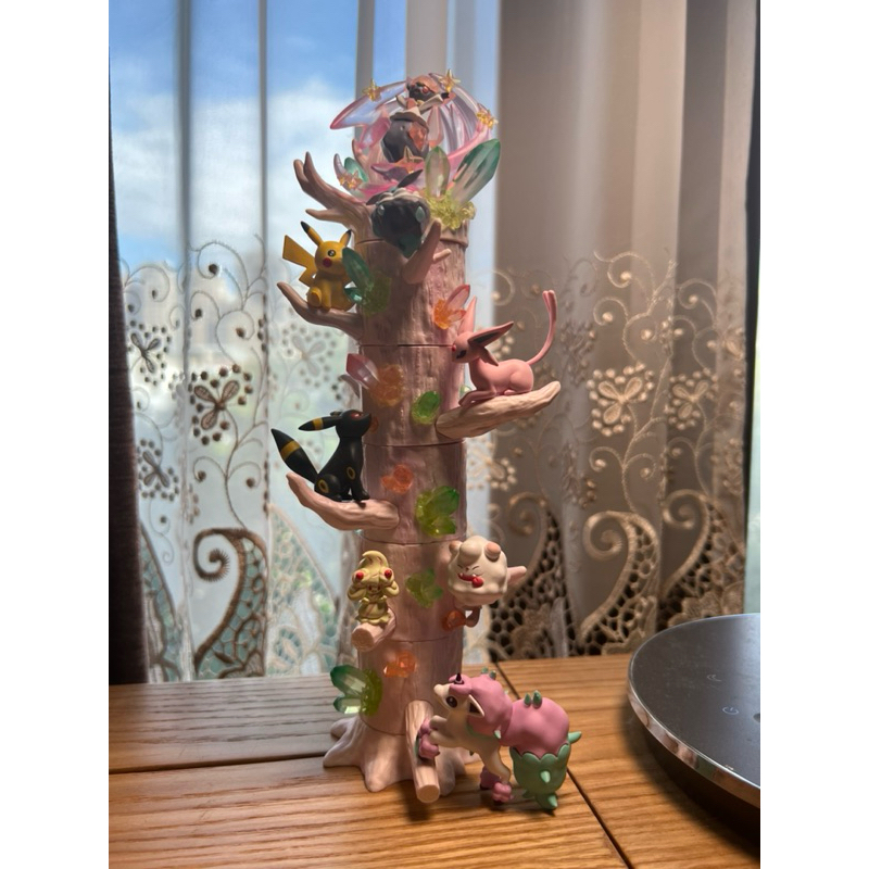 無盒收藏 整套出售 近全新 RE-MENT 盒玩 精靈寶可夢森林組合 P6 神奇寶貝 樹木 樹幹 粉色 妖精