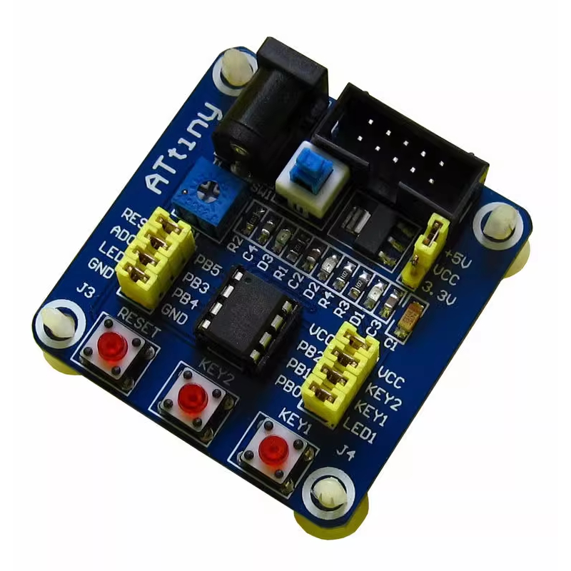 Attiny13學習板 AVR開發板 實驗測試板 直插版本 範例程式