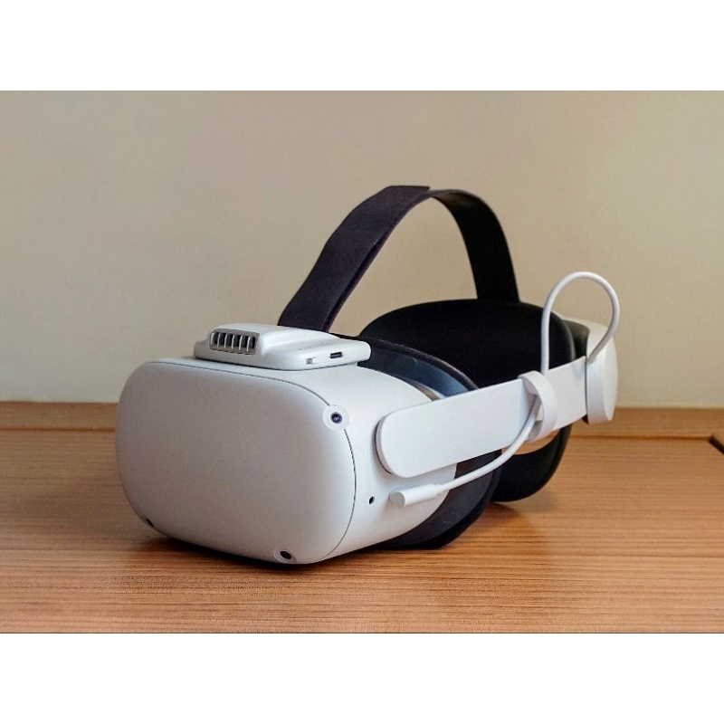 ［二手］VR 頭盔 眼鏡 Meta Quest 2 + 原廠電池菁英頭帶 + BOBOVR F2 散熱面罩 附磁吸鏡架