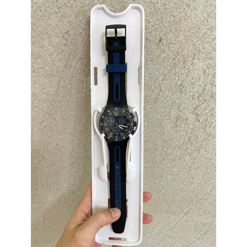 全新swatch 三眼運動計時腕錶