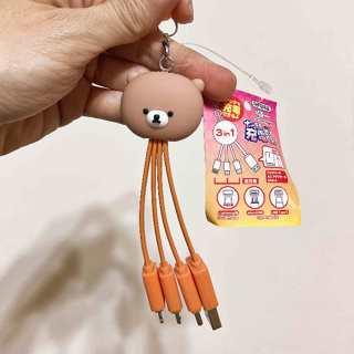 【日本直購】 熊熊 iphone micro usb type c三合一 充電線