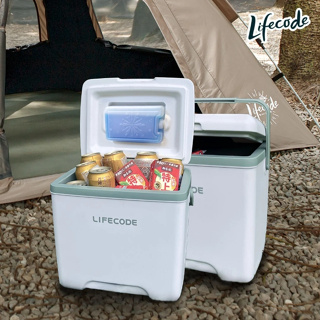 【LIFECODE】酷ICE-手提式12公升保冰桶/保溫桶/冰桶(送冰磚)-白綠色 12300334