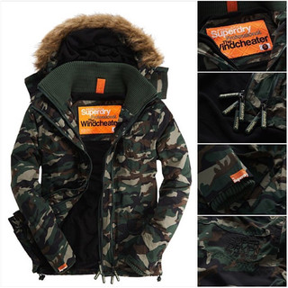 ✨極度乾燥 Superdry Arctic Fur Windcheater 迷彩 六口袋立領鋪棉連帽外套-(M號)✨