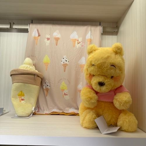 （現貨在台）日本迪士尼小熊維尼 Cool冰淇淋甜筒收納袋 涼感被/涼感毯