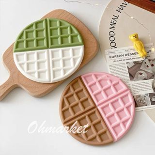 【生活市集】臺灣現貨 華夫鬆餅隔熱墊 隔熱墊 華夫 防燙防水防滑墊 耐高溫桌面隔熱墊 餐墊北歐風 矽膠餐墊 茶杯墊