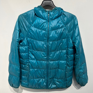 老麥嚴選 Uniqlo 優衣庫 輕羽絨長袖連帽外套 綠色 二手 女XL號 CJ1910