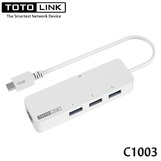 【3CTOWN】含稅 TOTOLink C1003 Type-C 3埠 USB3.0 集線器 + RJ45 網路卡