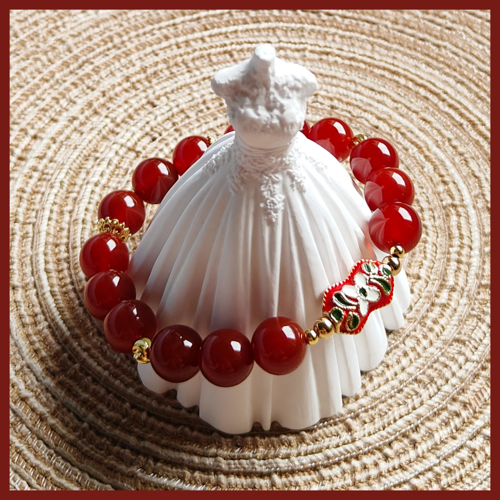 【yeegirl 飾品】紅瑪瑙 紅玉髓 輕奢設計款 本命年必備手串 手珠 實物實拍