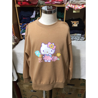 童裝 專櫃品牌Hang Ten~咖啡色Hello Kitty棉質長袖上衣（樣板衣）J
