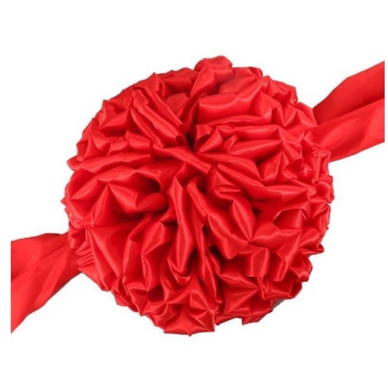 中式新郎紅繡球背帶 / 紅繡球 紅彩球 大紅花球 新郎背帶 剪綵 頒獎 婚禮裝飾